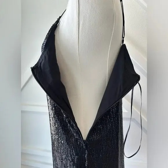 Vince Camuto Black Mini Sequin Cocktail Dress Size XS - Picture 5 of 9